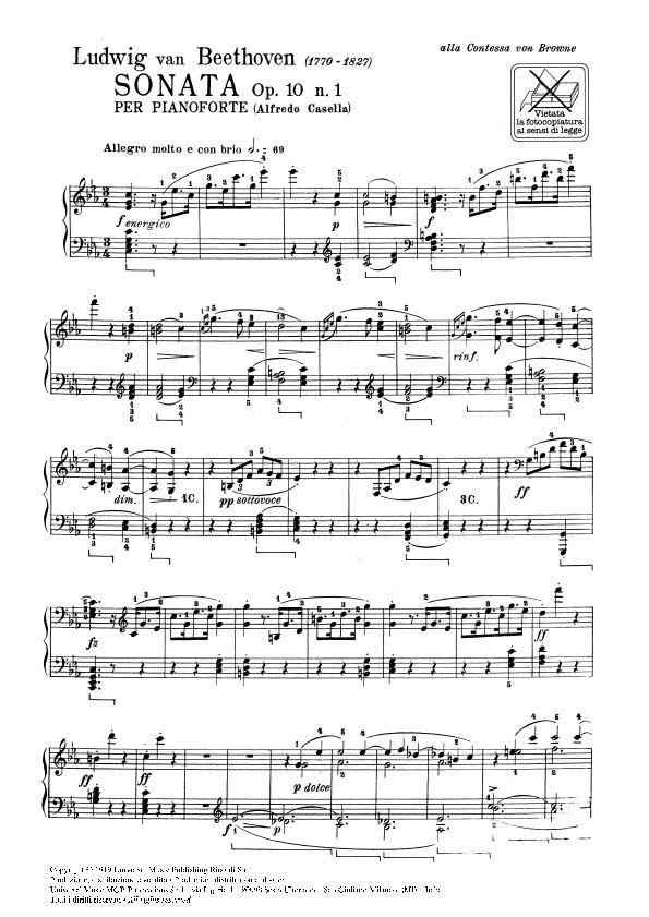 32 Sonate: N. 5 In Do Min. Op. 10 N. 1 - Per Pianoforte - pro klavír